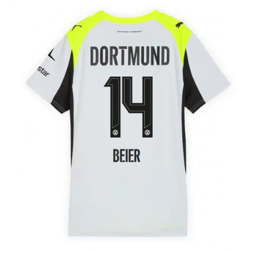 Borussia Dortmund Maximilian Beier #14 Udebanetrøje Dame 2025-26 Kortærmet